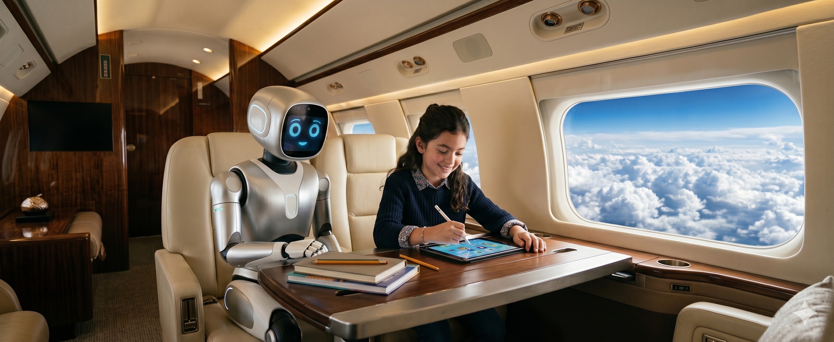 Physical AI tutor in private jet